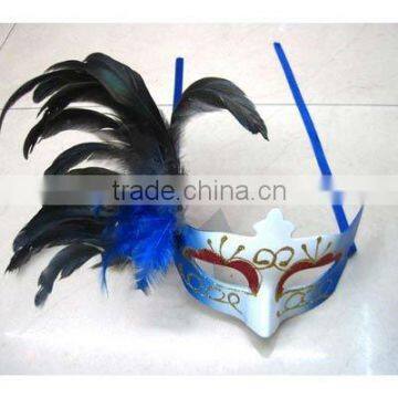 Handmade party mask with feather