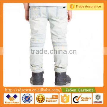OEM High Quality Cotton White Boy Kids Jeans photo-2