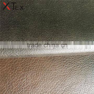 15%PU 85% Polyester Printed and Embossed Blue Upholstery pu Leather Fabric for Sofa Bed photo-3