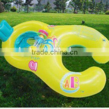 2016 Funny Mother and Baby Inflatable Swim Float Raft Kid's Chair Seat Swimming Ring Pool