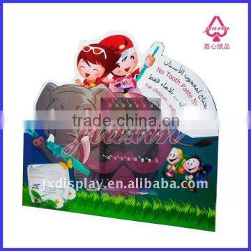 Toothbrushes Cardboard Easel display with hooks