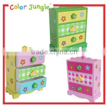 Flower handle mini wooden box 3 colors avaliable custom wooden drawer box wholesale