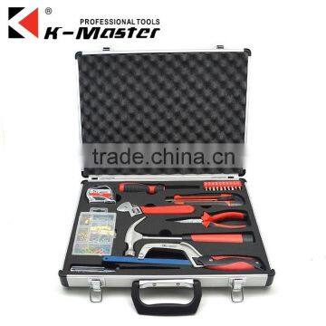 K-Mastet factory direct sales 19 pcs high quality household tool set aluminum alloy tool box