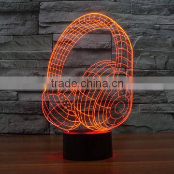 New holiday gift decorative touch bedside table lights amazing Headset childrens touch lamp acrylic 3D LED colorful night light