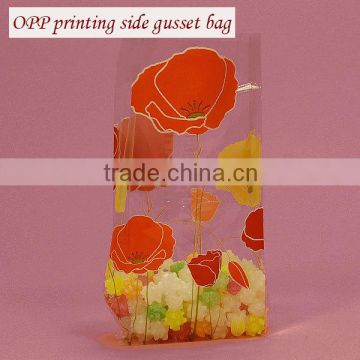 printed side gusset opp plastic packaging bag wholesale