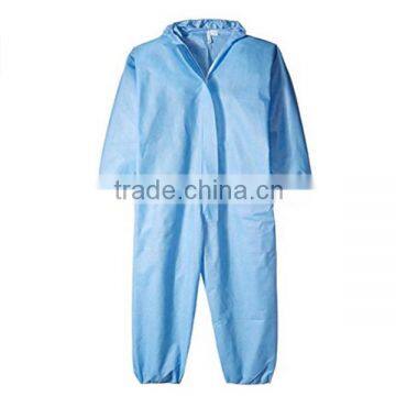 SMS Disposable Coverall Fluid Resistant Breathable Elastic Cuffs and Ankles