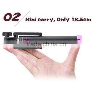 Universal Handheld Extendable Self Monopod Holder Bluetooth Selfie Stick 2016 For Smartphone Black photo-2