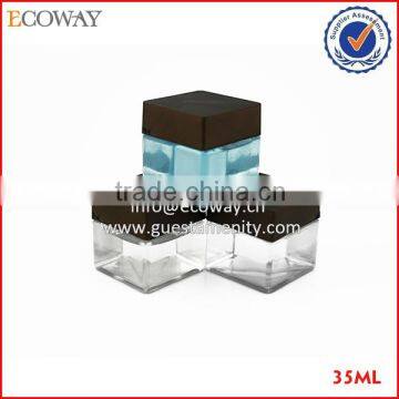 new design cosmetic bottle clear empty shampoo bottles with black caps