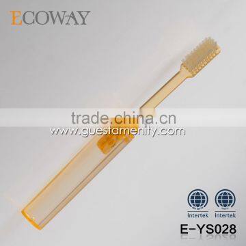 Best Design Orange Transparent Folding Travel Toothbrush Disposable Hotel Tooth Brush photo-2