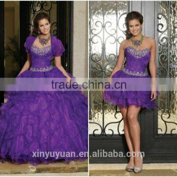 Classic Ball gown Sweetheart Sexy Purple Western style Quinceanera Dresses with detachable skirt CYQ-005