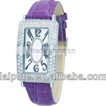 2013 Fashion Leather top quality leather strap wirst watch for lady