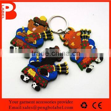 3D animal shape keychain Type and Metal Material soft pvc keychain/keyring