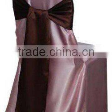 Pink satin banquet chair cover for wedding