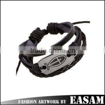 Fashion wrap bracelets leather treaty bracelets