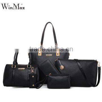 Diamond Lattice Women Bags 6pcs set Handbag PU Leather tote bag                        
                                                                                Supplier's Choice