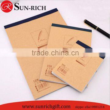 Cheap price custom logo bown craft paper cover A4 A5 A6 notepad company notepad