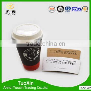 white and black color new design coffee cups with lids and sleeves