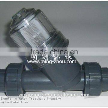 Plastic Y type pipeline filter piping filtration device strainer