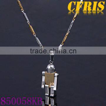 Men's Stainless Steel Necklace Cartoon Robot Pendants