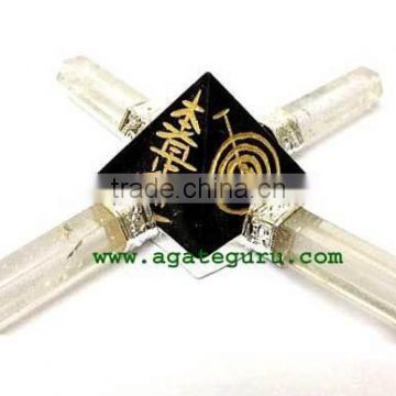 4 Pencil Black Tourmaline Reiki Pyramid Energy Generator : Wholesale Gemstone