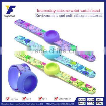 Heart Transfer Printing Cartoon Silicone Children Slap Arm Band for Watches photo-2