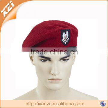 Customized wool army beret caps with cotton lining