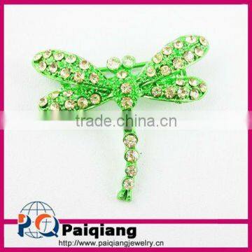 Fashion Green Crystal Dragonfly Brooch