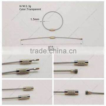 Outdoor Hiking Transparent Stainless Steel Wire Key Ring Cable Keychain photo-6