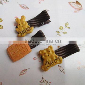 JP8163 Hot sale lovely cookie kids barrettes