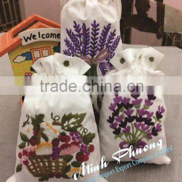 Size 10x15cm flower basket sachet fragrant hand embroidery cloths bag