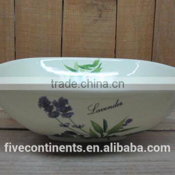 New lavender design ceramic square salad bowl