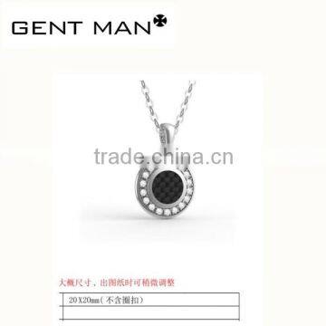 Popular products for girls stainlesee steel & CZ inlay pendant necklace jewelry