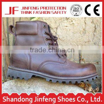 High cut goodyear working welt leather safety footwear safety combat welted rubber boots