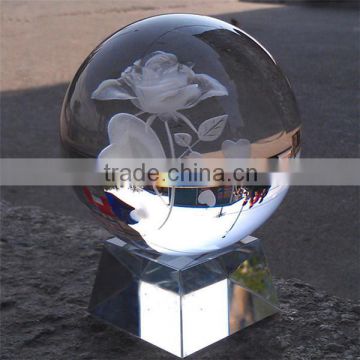 transparent 3D Laser crystal ball,glass ball for home decoration and gift