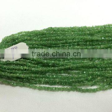 #87NZZ Natural Semi-Precious Roundel Faceted Loose Gemstone Beads Tsavorite