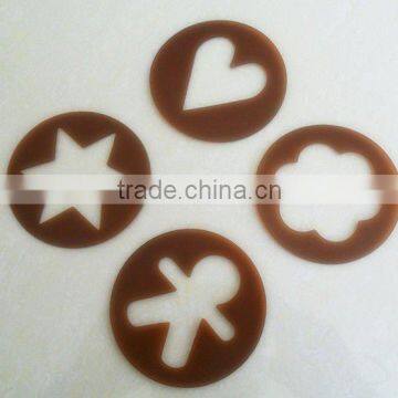 plastic cappuccino decoration stencil