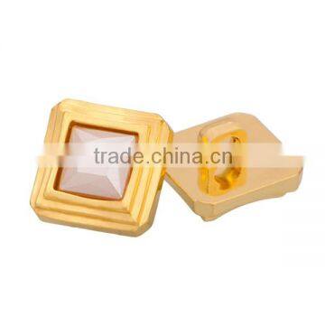 Elegant Fashion Square Shape Pearl Color Stone Shank Plastic Button photo-3