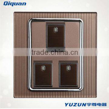 Transparent switch 3 gang wall switch