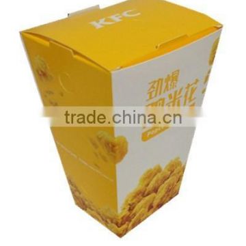 Custom food grade box popcorn packaging/custom made popcorn boxes/cardboard food packaging box chicken packaging box