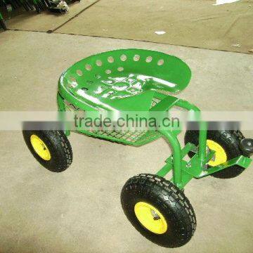 Four wheeld rolling work seat cart TC4501C