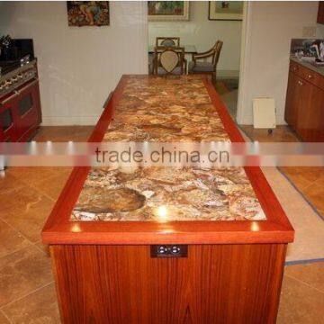 Palace Design Delicate Customized Natural Luxury Fossil Stone Countertops