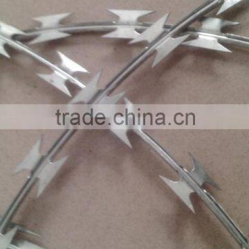 Higher security galvanized Razor barbed metal wire(supplier)