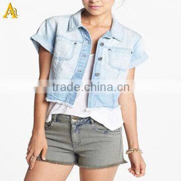 100% Cotton custom women denim shirts