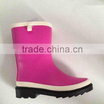 lovely girl clear rubber boots protective rain boots