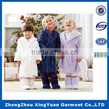 Roomy Hood Embroidery Fleece kids Bath Robe