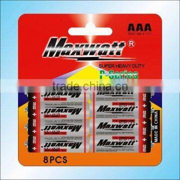 R03P SIZE AAA UM-4 DRY CELL BATTERY 8PCS/CARD