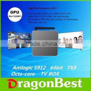 TX8 Android 6.0 Marshmallow Smart OTT tv box Amlogic S912 Octa Core 2G 32g WIFI