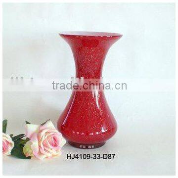 Tall Glass Vase in Red