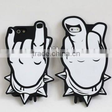 Middle Finger Rocker Rubber Soft Gel Silicone Case For iPhone 5 5S