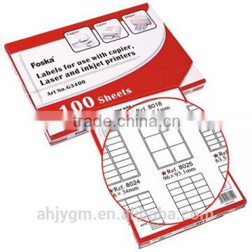 Different Size A4 Printing Adhesive Label Sticker.